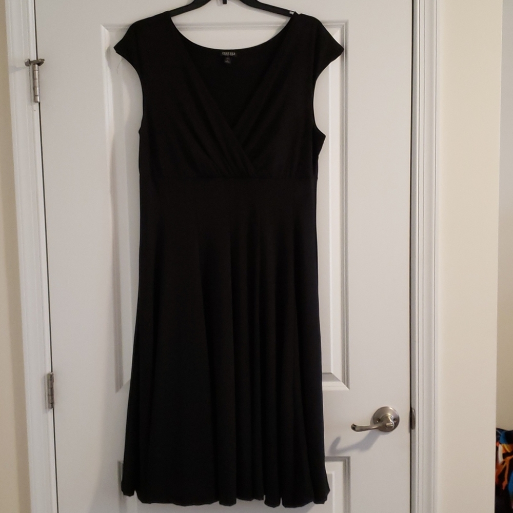 Black Dress Vneck cap sleeveless worn once